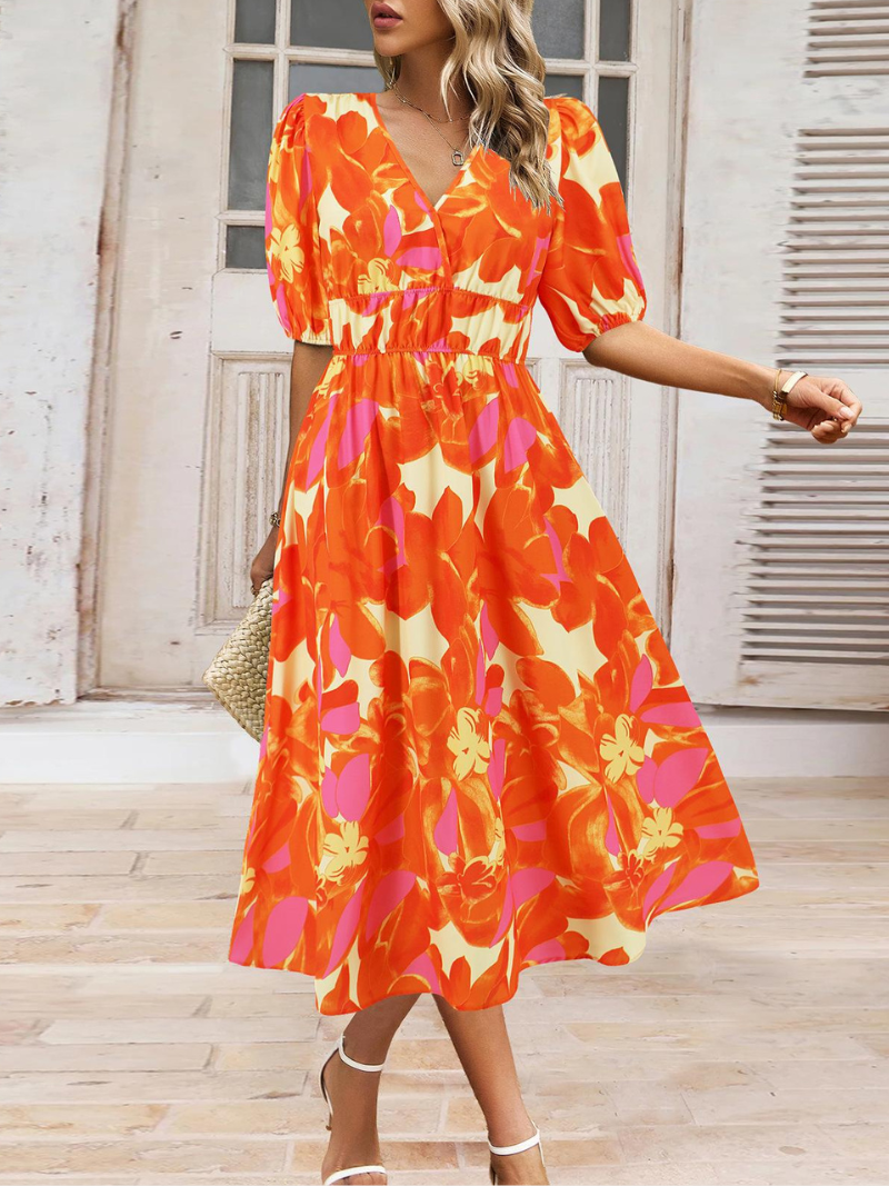 Emma Robe Bohème d'Été Col V Femme
