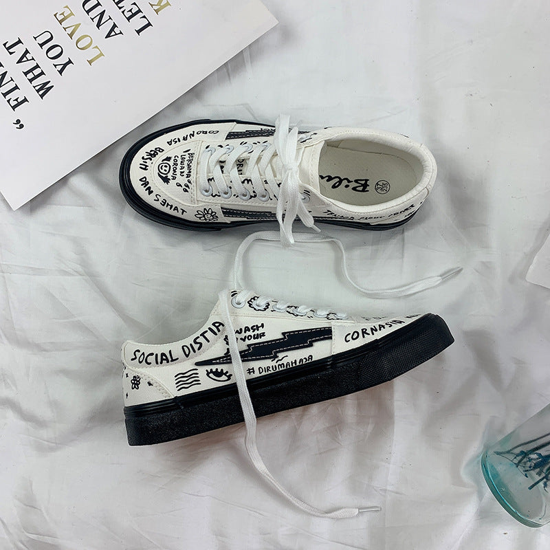 Chaussures Blanches en Toile Style Japonais pour Femmes