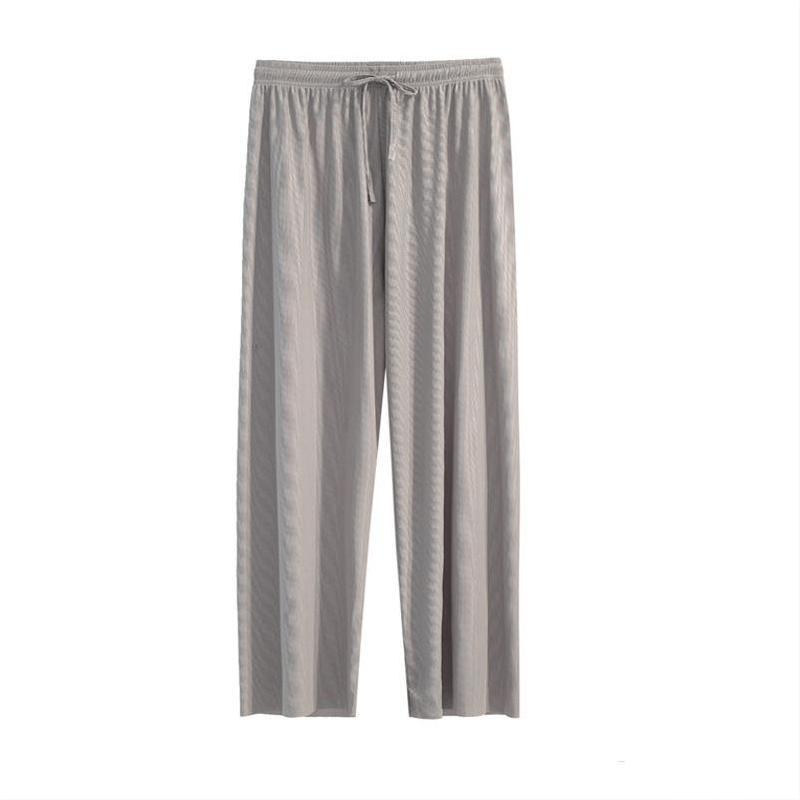 Pantalon Large en Soie Glacée, Culotte 9/10 Femme