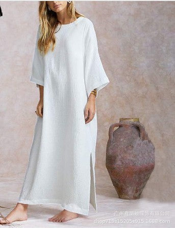 Robe Maxi Coton & Lin – Élégance Décontractée