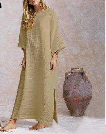 Robe Maxi Coton & Lin – Élégance Décontractée