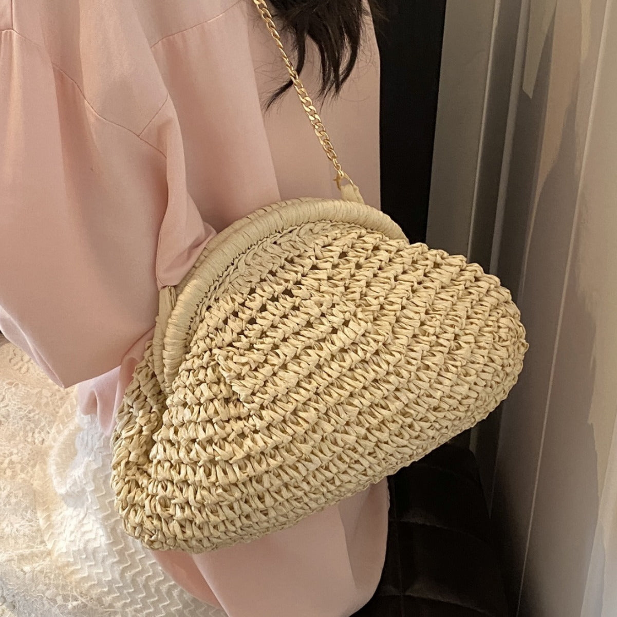 Pochette Positano Chic Naturel Doré