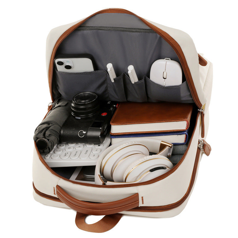 Large Capacity Solid Color Oxford Cloth Backpack