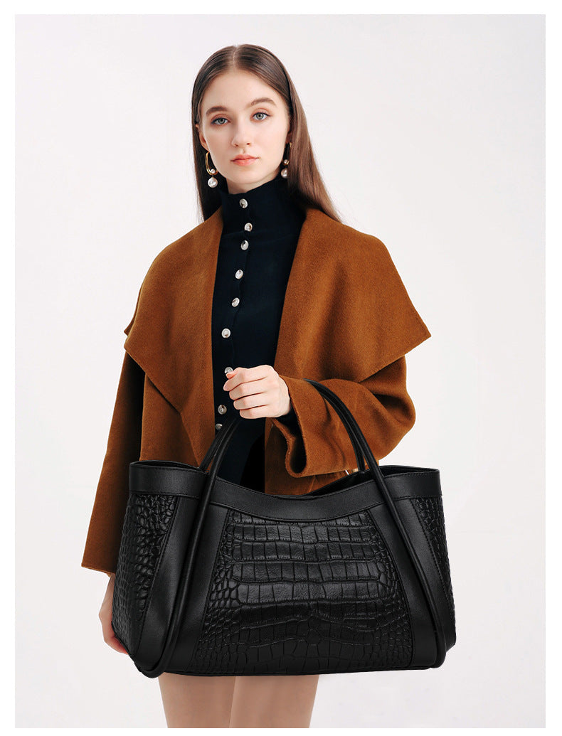 Sac à Main Effet Crocodile en cuir