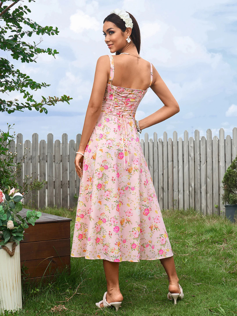 Robe Mi-Longue à Corset Chic