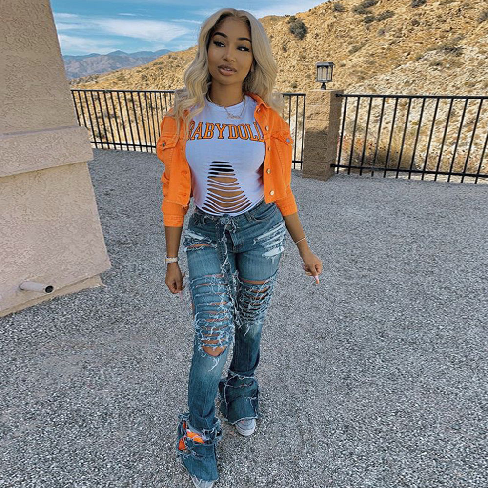 Veste en Jean Courte Chloé – Style Streetwear Femme