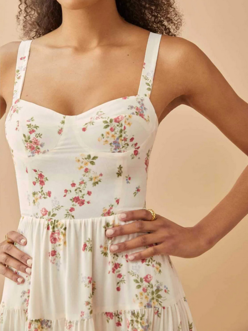 Robe Vintage Fleurie à Bretelles