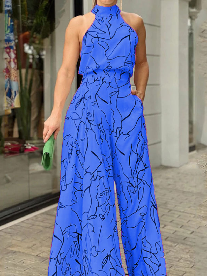 Robe Combinaison Sans Manches à Ceinture Élégante