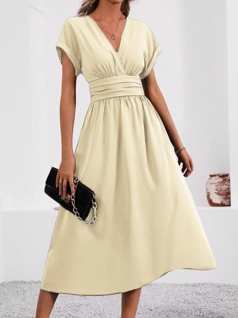 Robe Élégante Col V Croisé