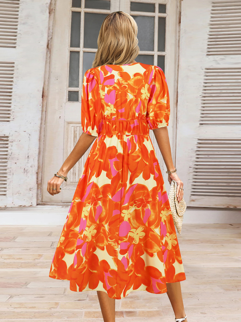 Emma Robe Bohème d'Été Col V Femme