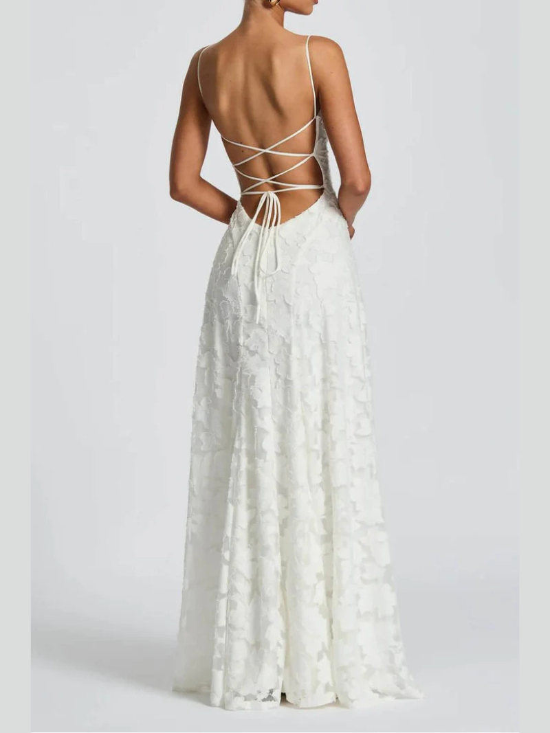 Robe Dos Nu d'Été Femme en Chiffon