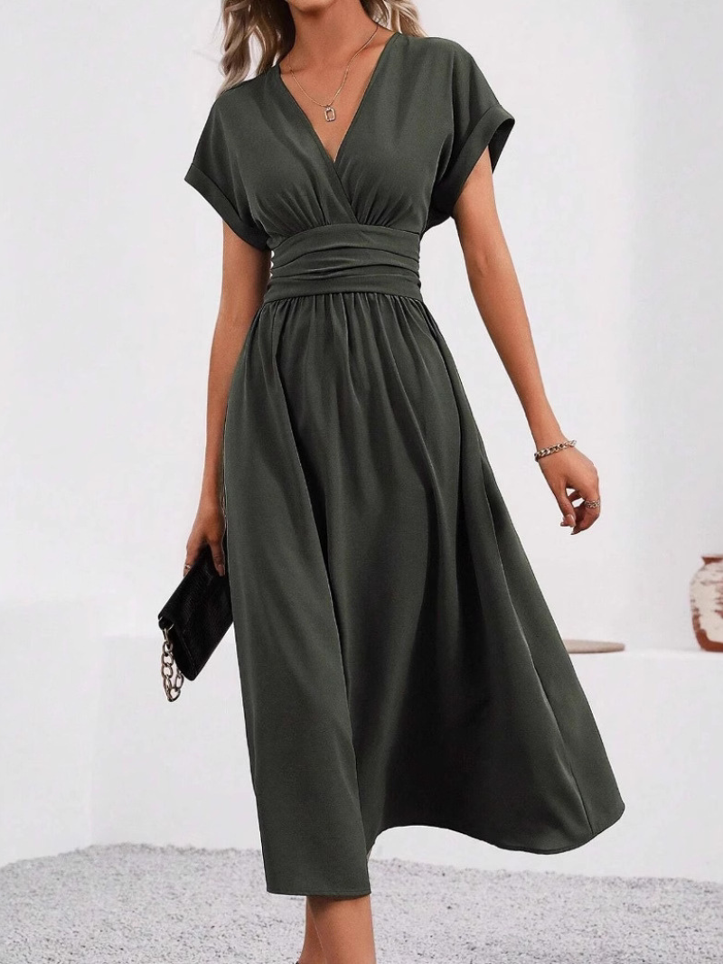Robe Élégante Col V Croisé