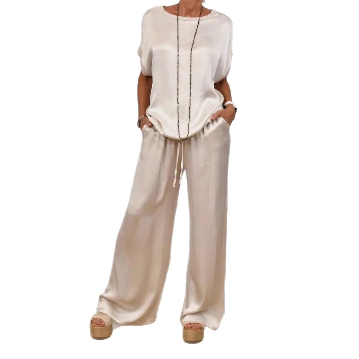 Ensemble Décontracté Élégant Chemise & Pantalon Large