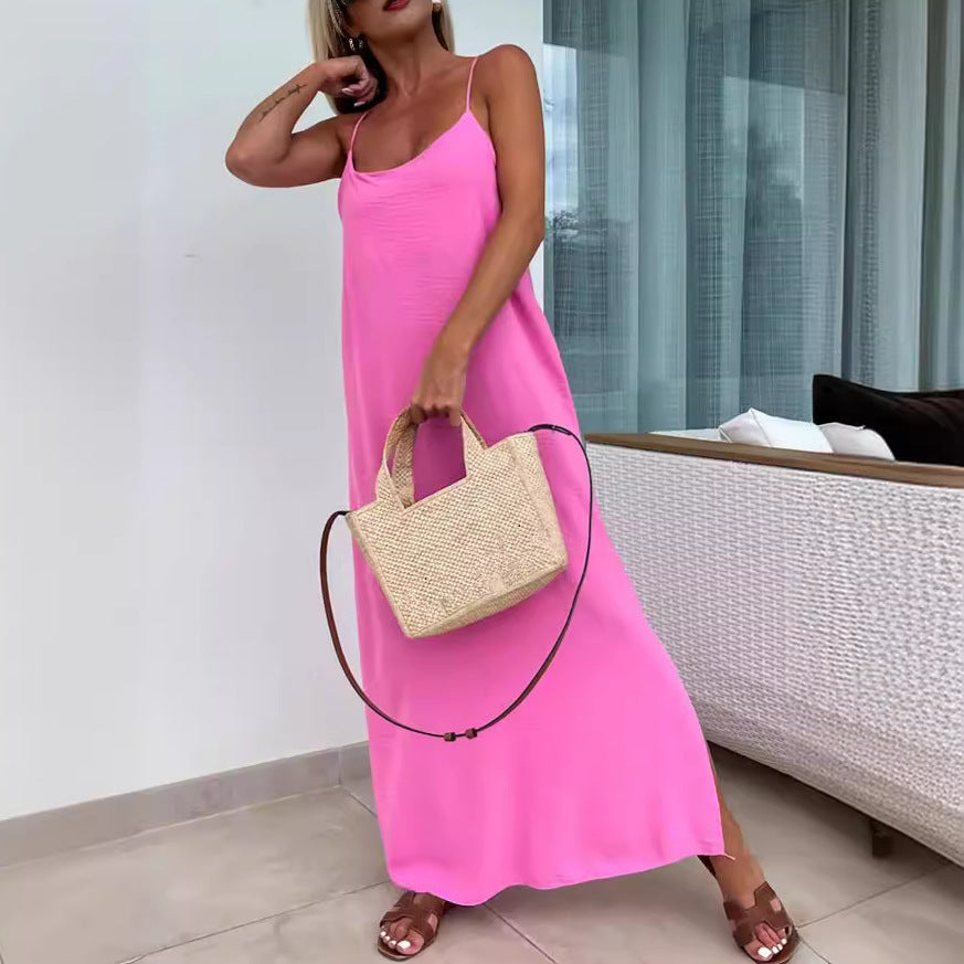Robe d’Été Large à Bretelles Chic