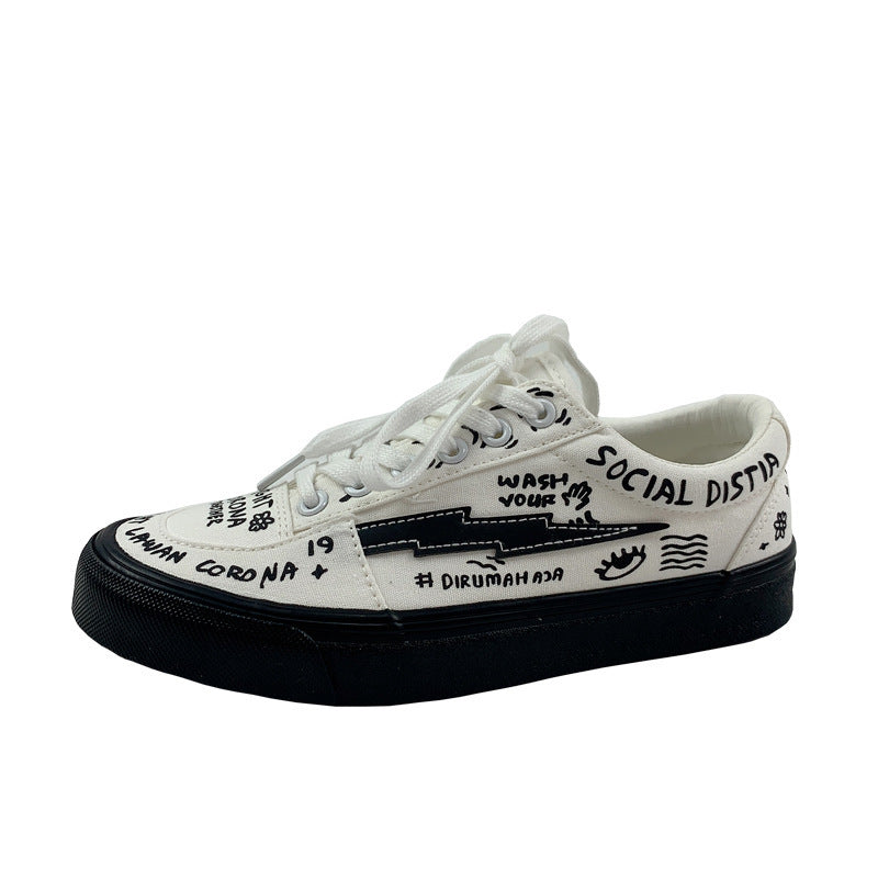 Chaussures Blanches en Toile Style Japonais pour Femmes