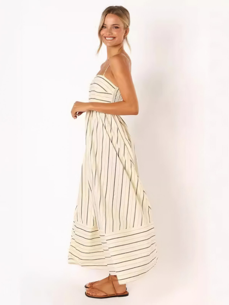 Robe Rayures et Décontractée à Bretelles Fines
