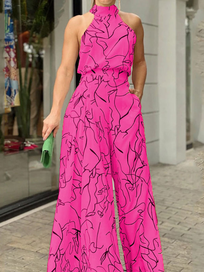 Robe Combinaison Sans Manches à Ceinture Élégante