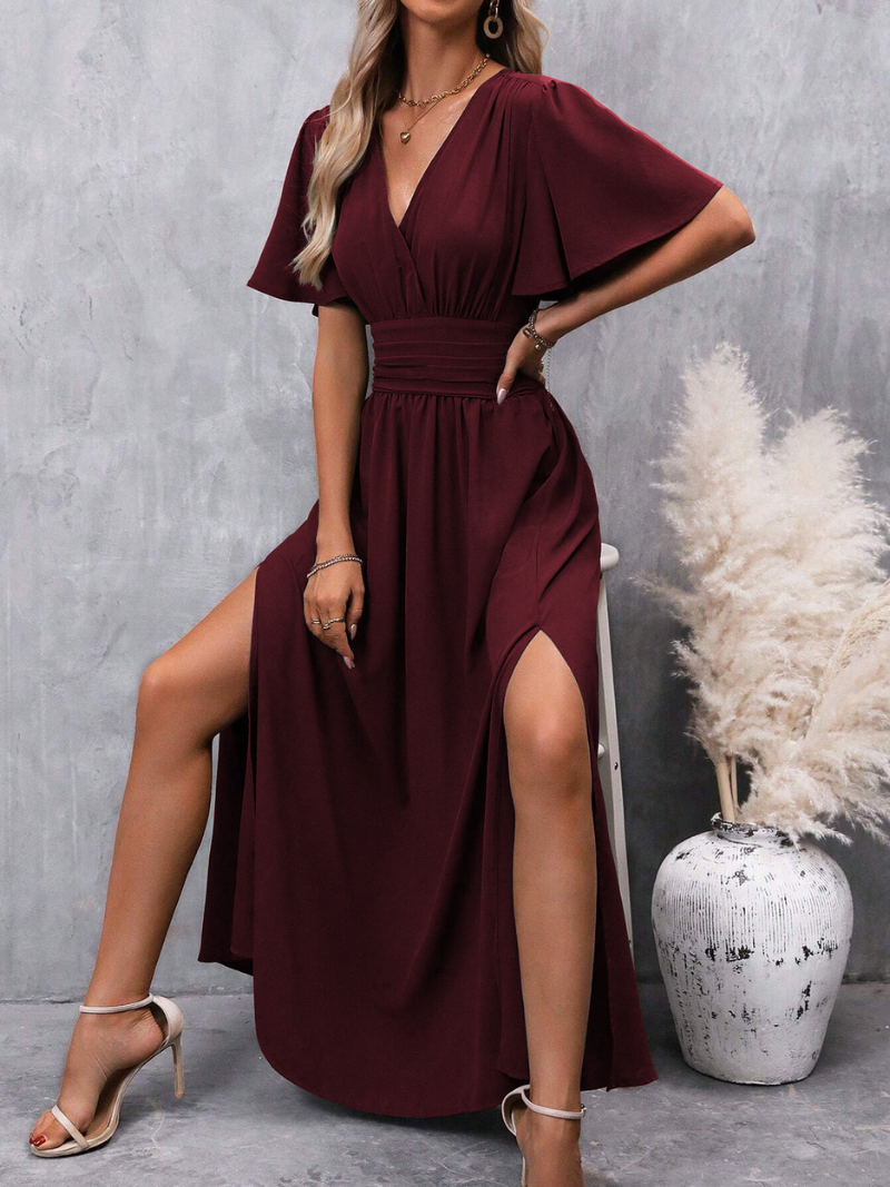 Robe Fendue Élégante et Tendance Pour Femme