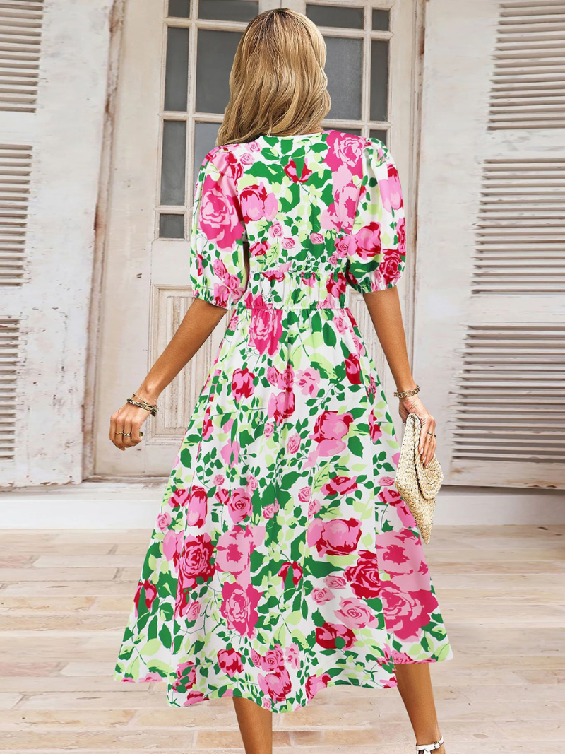 Emma Robe Bohème d'Été Col V Femme