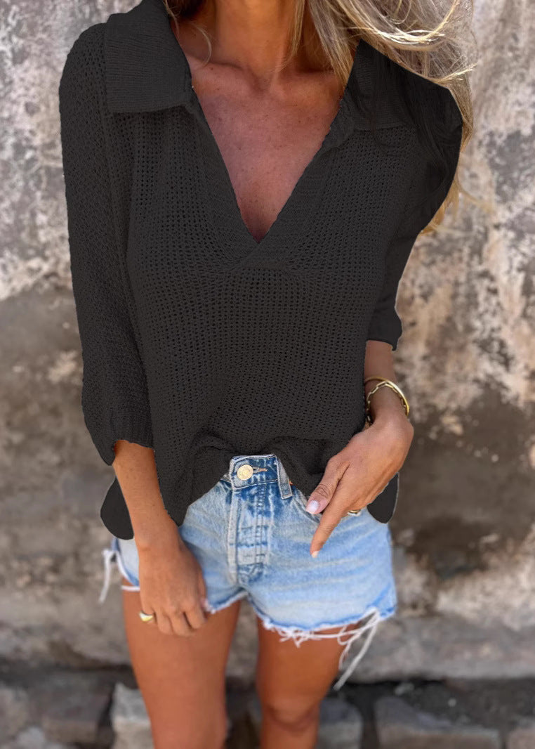 Pull Femme Col Châle Coton Stretch