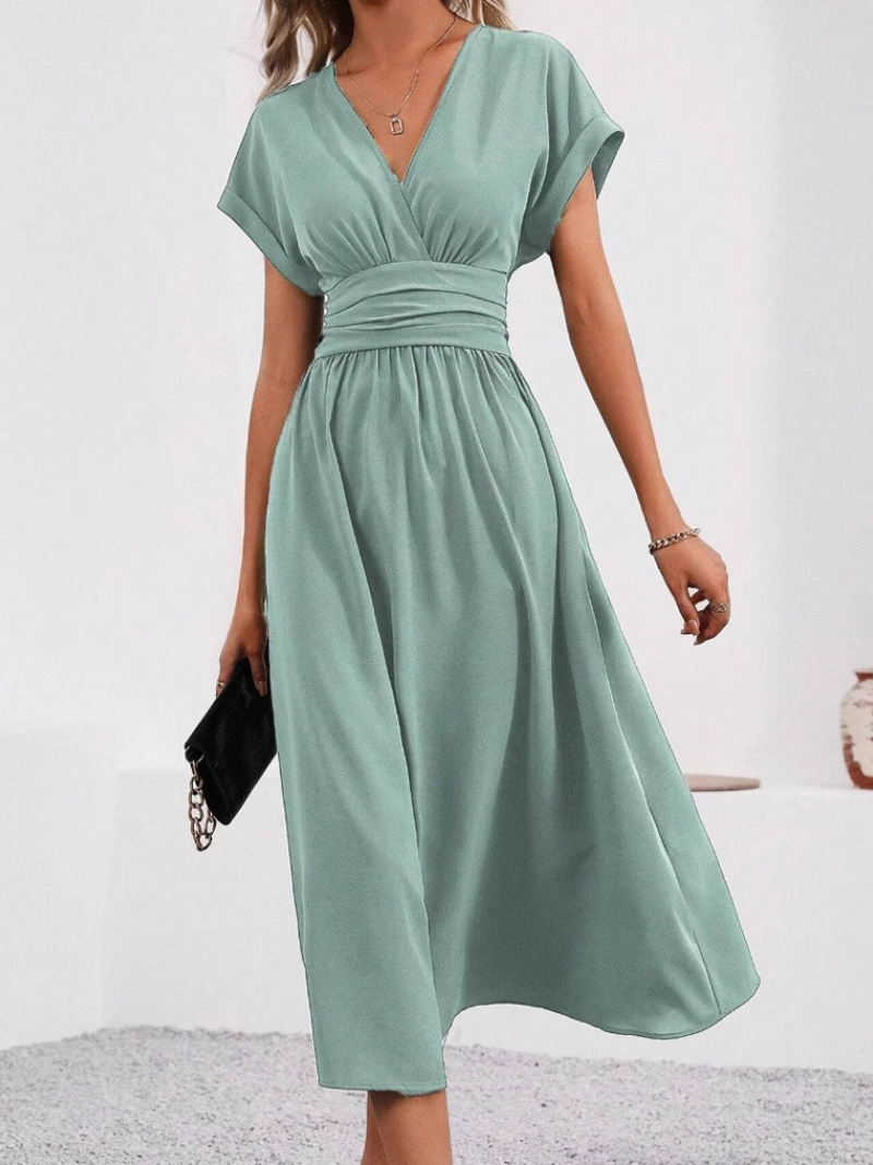 Robe Élégante Col V Croisé