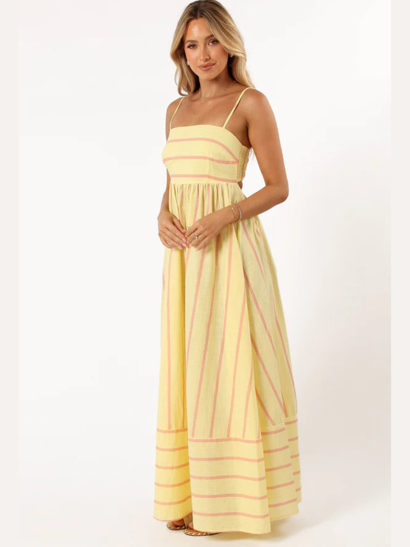 Robe Rayures et Décontractée à Bretelles Fines