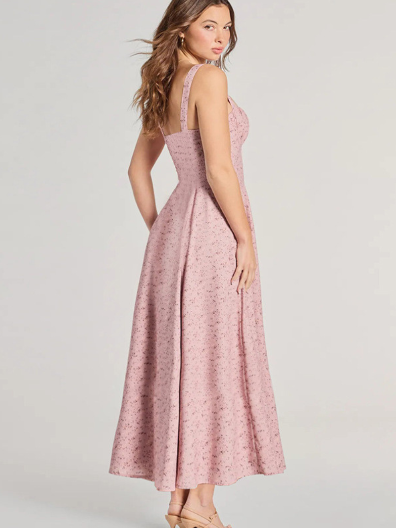 Robe Dos Nu Fendue Fleurie