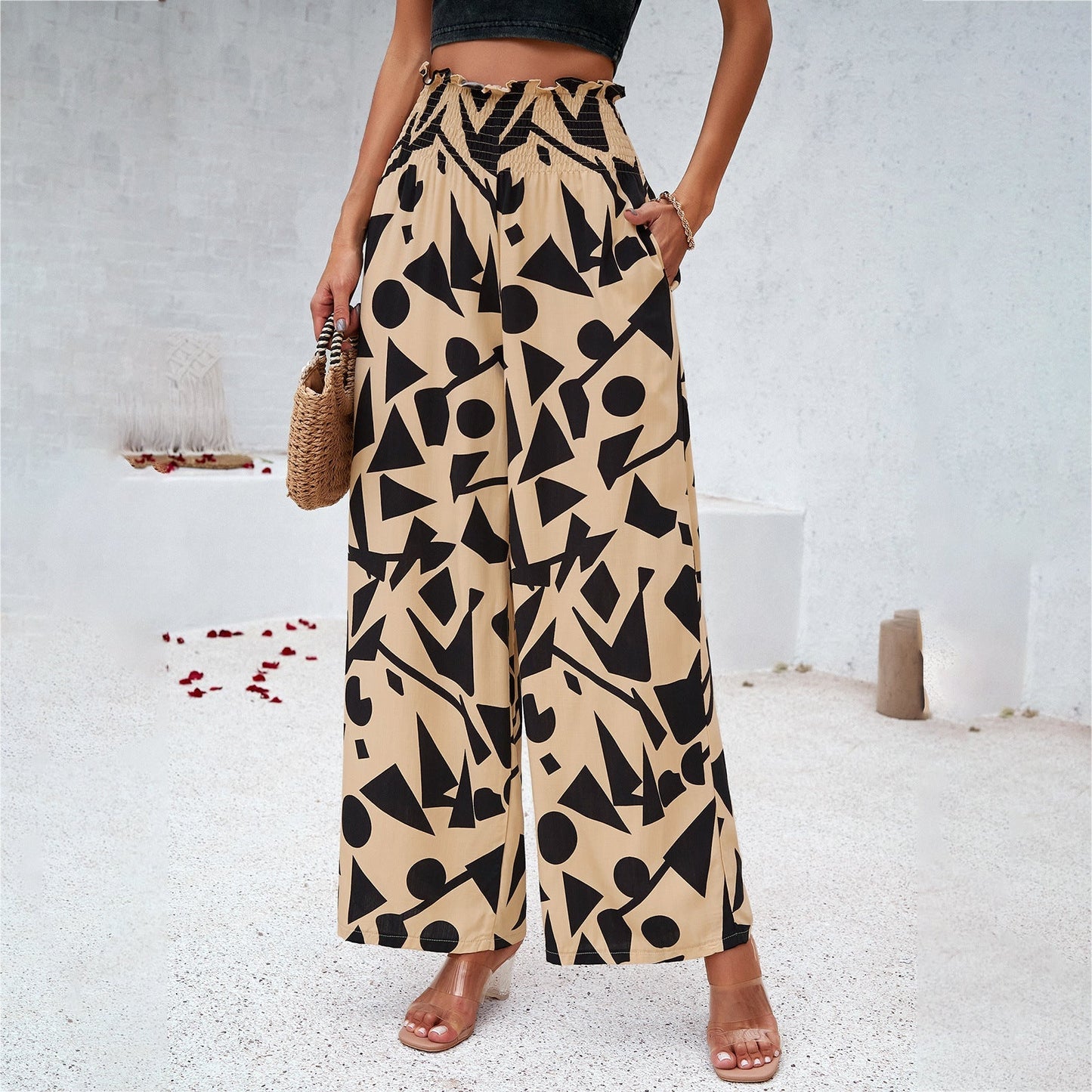 Pantalon Ample Imprimé Élégant