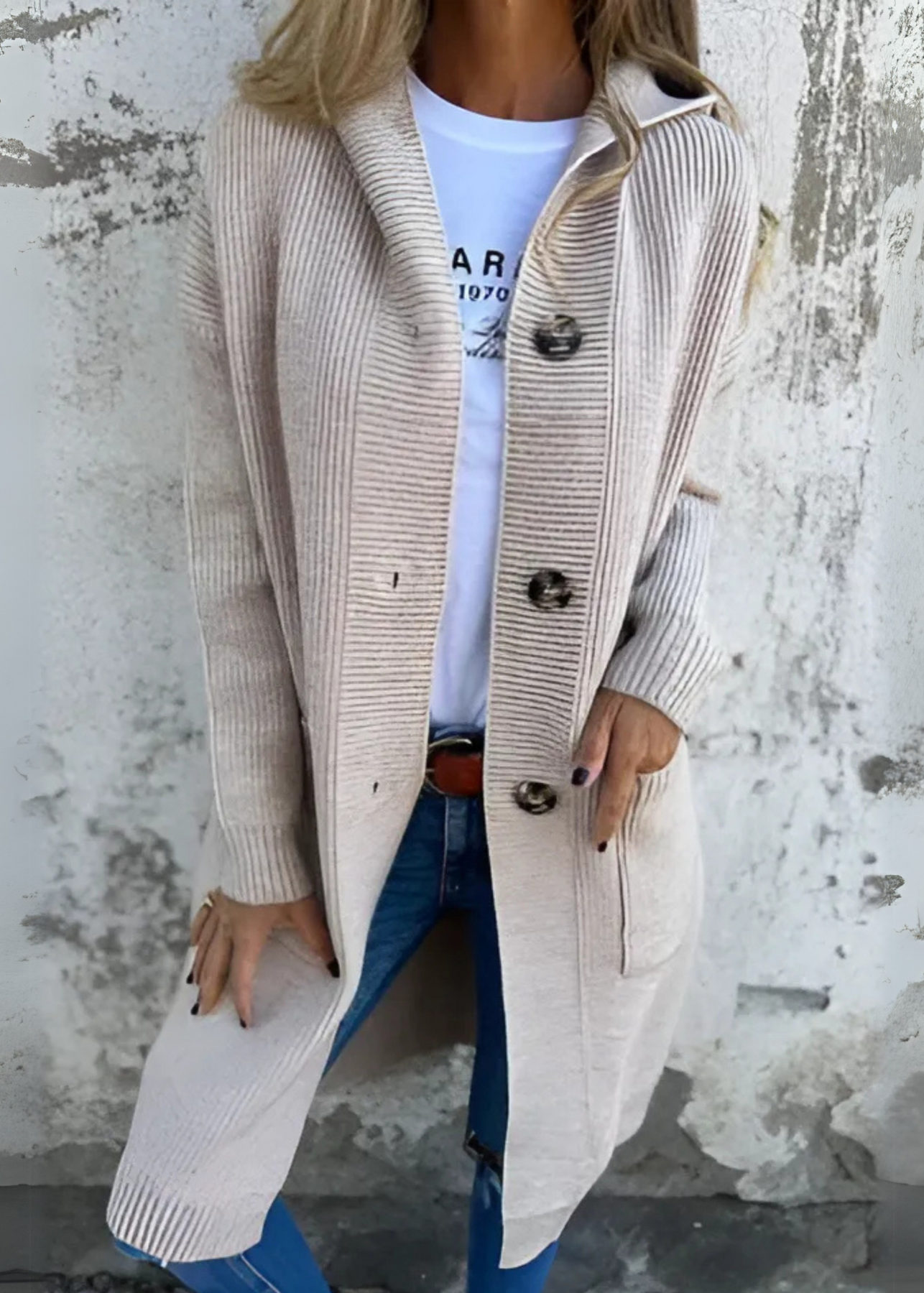 Cardigan Maille Gris Confort