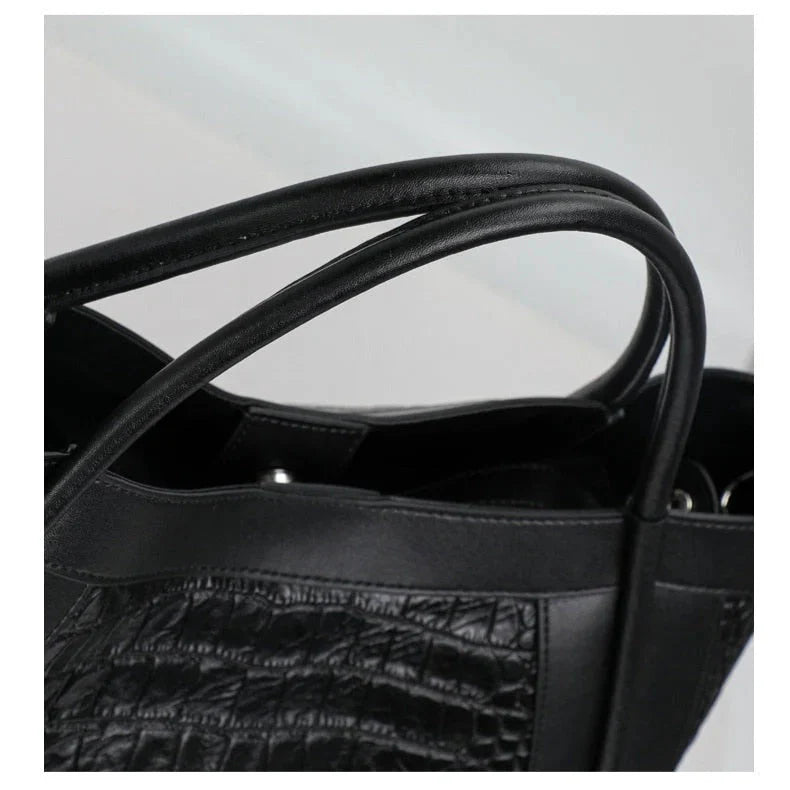 Sac à Main Effet Crocodile en cuir