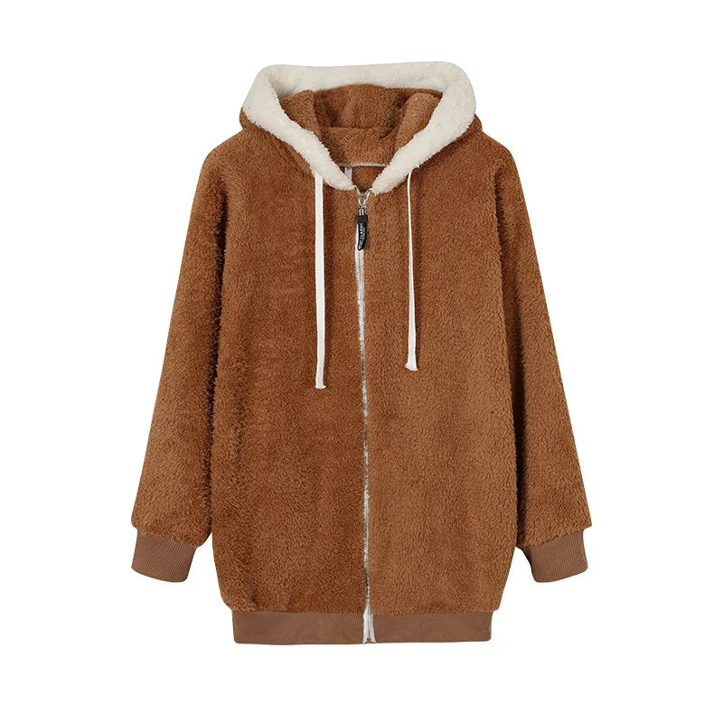 Veste Douce en Peluche - Chaleur et Style Décontracté