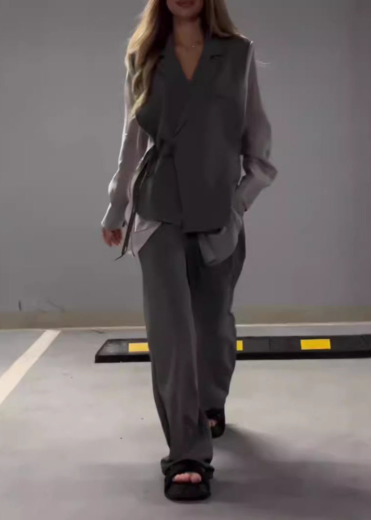 Ensemble mousseline haut patchwork & pantalon