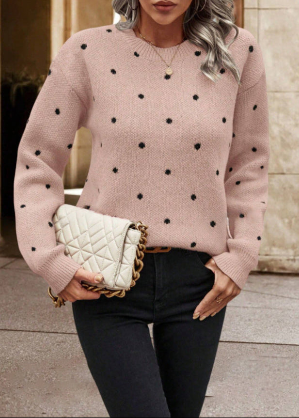 Pull Femme Jacquard à Pois