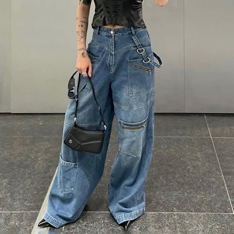 Jean Cargo Zippé Femme
