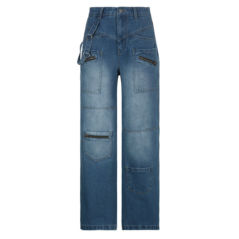 Jean Cargo Zippé Femme