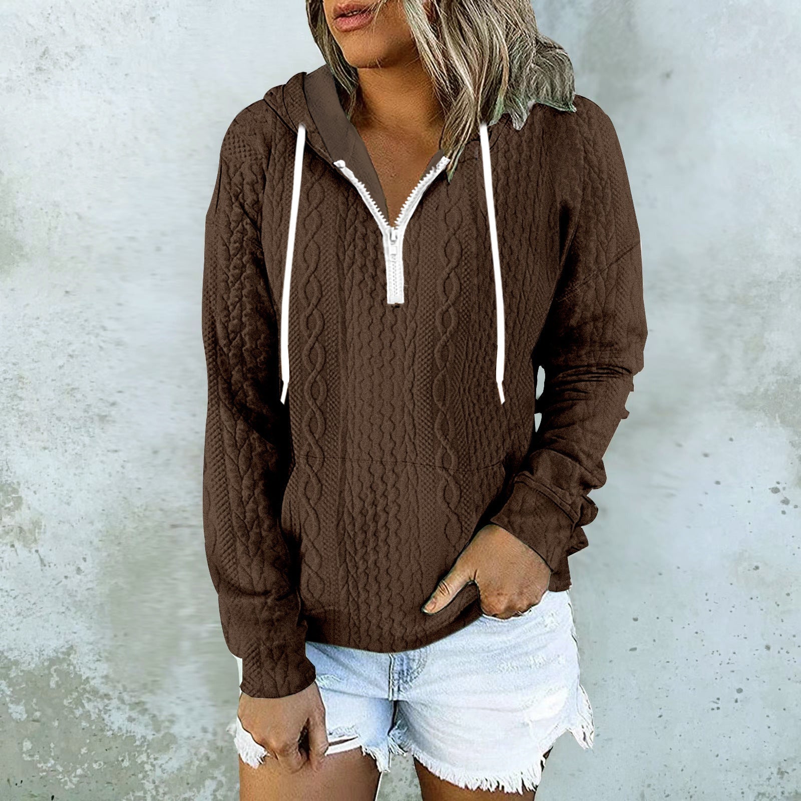 Sweat à capuche design texture twist – Style urbain et confortable