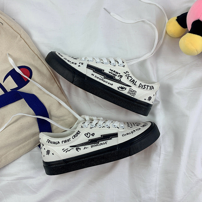 Chaussures Blanches en Toile Style Japonais pour Femmes
