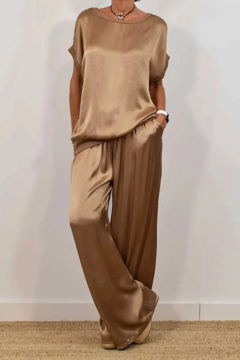 Ensemble Décontracté Élégant Chemise & Pantalon Large