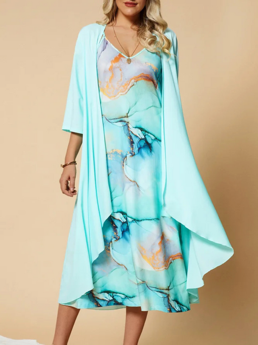 Robe Fleurie Duo - Élégance 2 Pièces