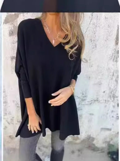 Chemise Longue Tricotée à Manches Longues