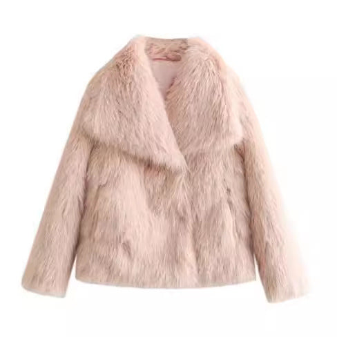 Manteau Hiver Chloé Élégance Douillette Rose