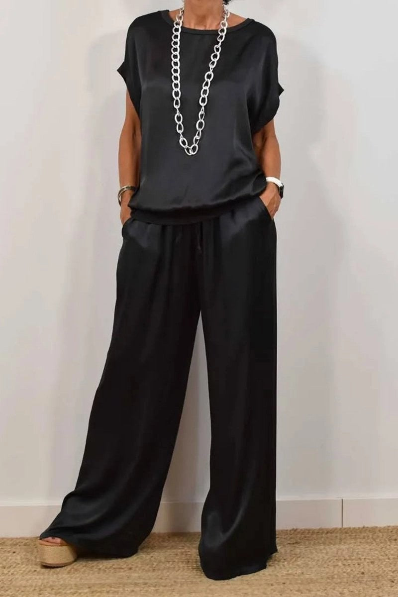 Ensemble Décontracté Élégant Chemise & Pantalon Large
