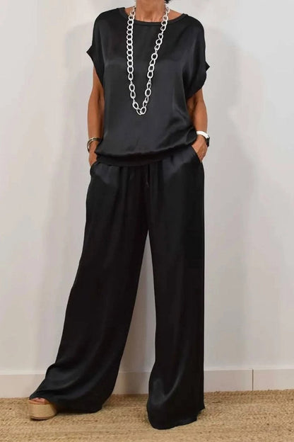 Ensemble Décontracté Élégant Chemise & Pantalon Large