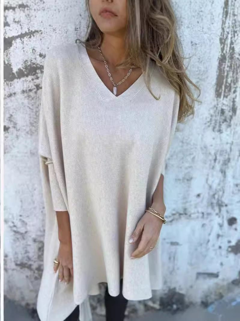 Chemise Longue Tricotée à Manches Longues