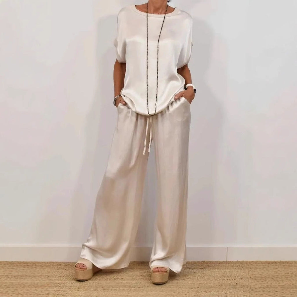 Ensemble Décontracté Élégant Chemise & Pantalon Large