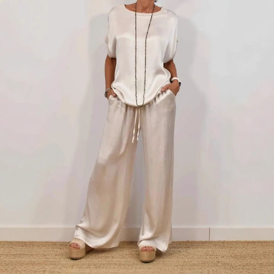 Ensemble Décontracté Élégant Chemise & Pantalon Large