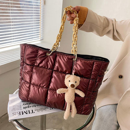 Sac Cabas Élégant Matelassé avec Anses Chaîne