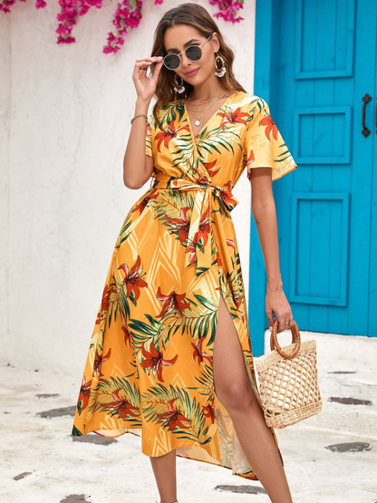 Sophie - Robe Midi Fleurie d'Été