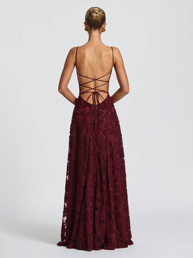 Robe Dos Nu d'Été Femme en Chiffon