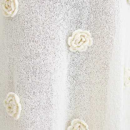 Robe Maille Fleurie Transparente pour Plage ou Détente